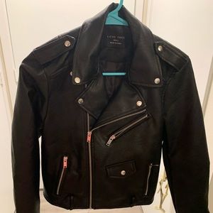Faux black leather jacket